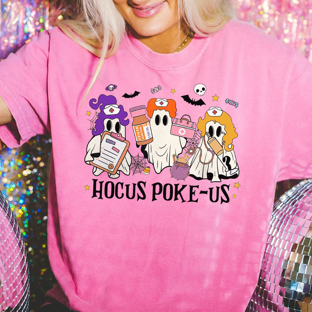 Hocus Poke-us Witch Nurse Halloween Shirt, Medical Lab Tech Halloween Shirt, ER Crew Shirt, Spooky Health Professional Shirt CCC