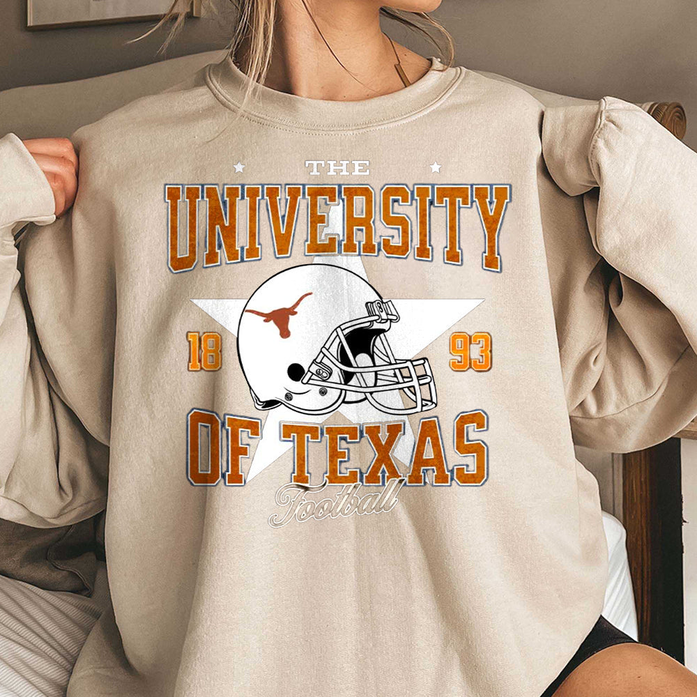 University of Texas Football Sweatshirt  Vintage Style Longhorns Football Sweater  Cozy Game Day Apparel KKK