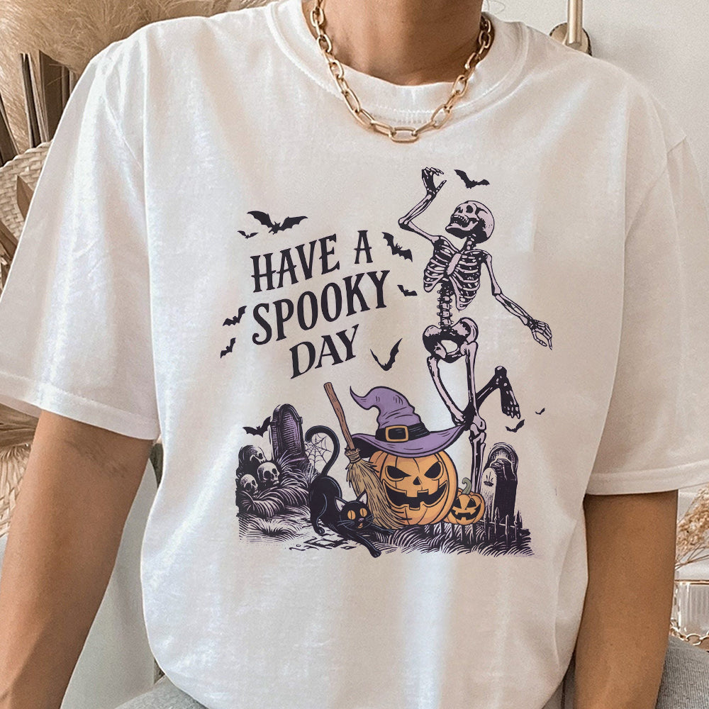 Have a Spooky Day Shirt, Halloween Shirt, Spooky Season Shirt, Skeleton Halloween Shirt, Pumpkin Halloween Shirt Stay Spooky CCC