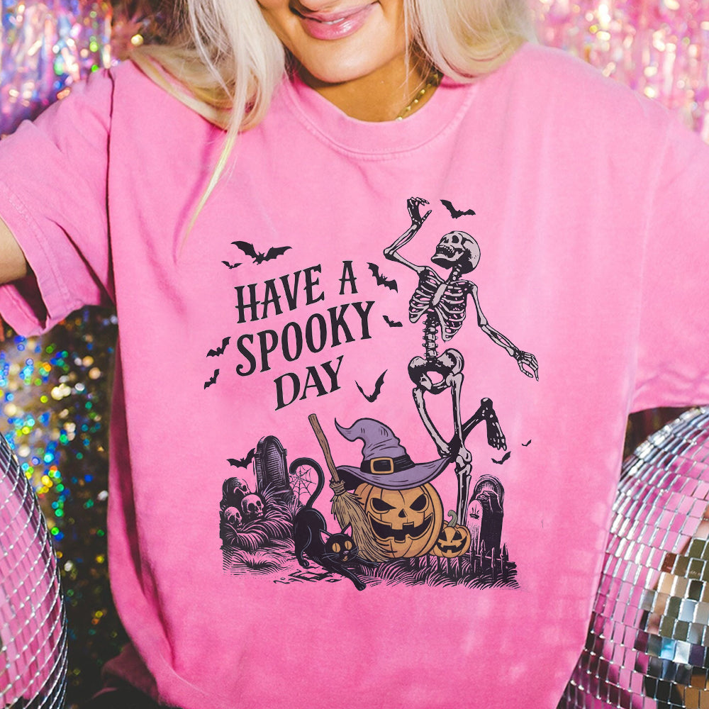 Have a Spooky Day Shirt, Halloween Shirt, Spooky Season Shirt, Skeleton Halloween Shirt, Pumpkin Halloween Shirt Stay Spooky CCC