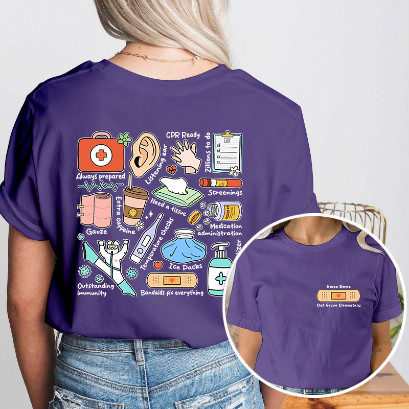 Personalized School Nurse Two Sided T-Shirt 2MAT68