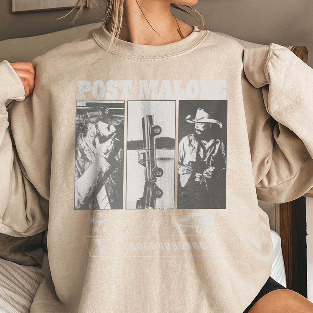 Vintage Post Malone Shirt, Posty Rapper Shirt, Country Music Sweatshirt, Morgan Wallen Hoodie, Festival Sweater, Western Style Concert Top 3 NNN TDCAO