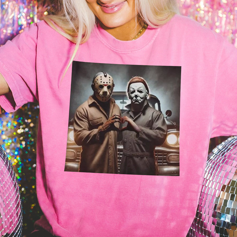 Michael Meyers Halloween Heart Hands Shirt, Michael Meyers Shirt Shirt, Horror Movie Shirt, Myers Thriller Friday the 13th Horror 1 EEE