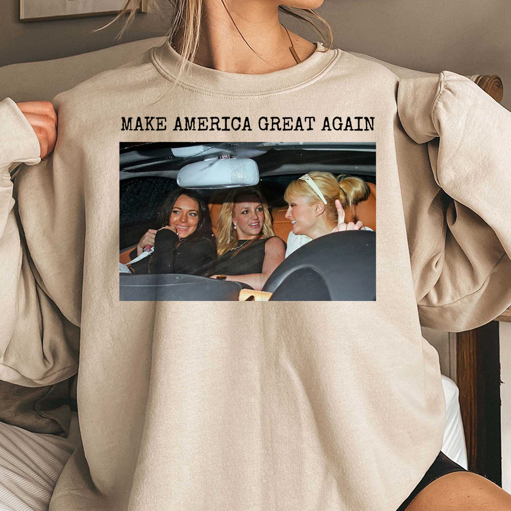Make America Great Again Sweatshirt, Iconic Celebrity Shirt, Mean Girls T-Shirt, Britney Spears Sweater, Paris Hilton Icon Tee GGG
