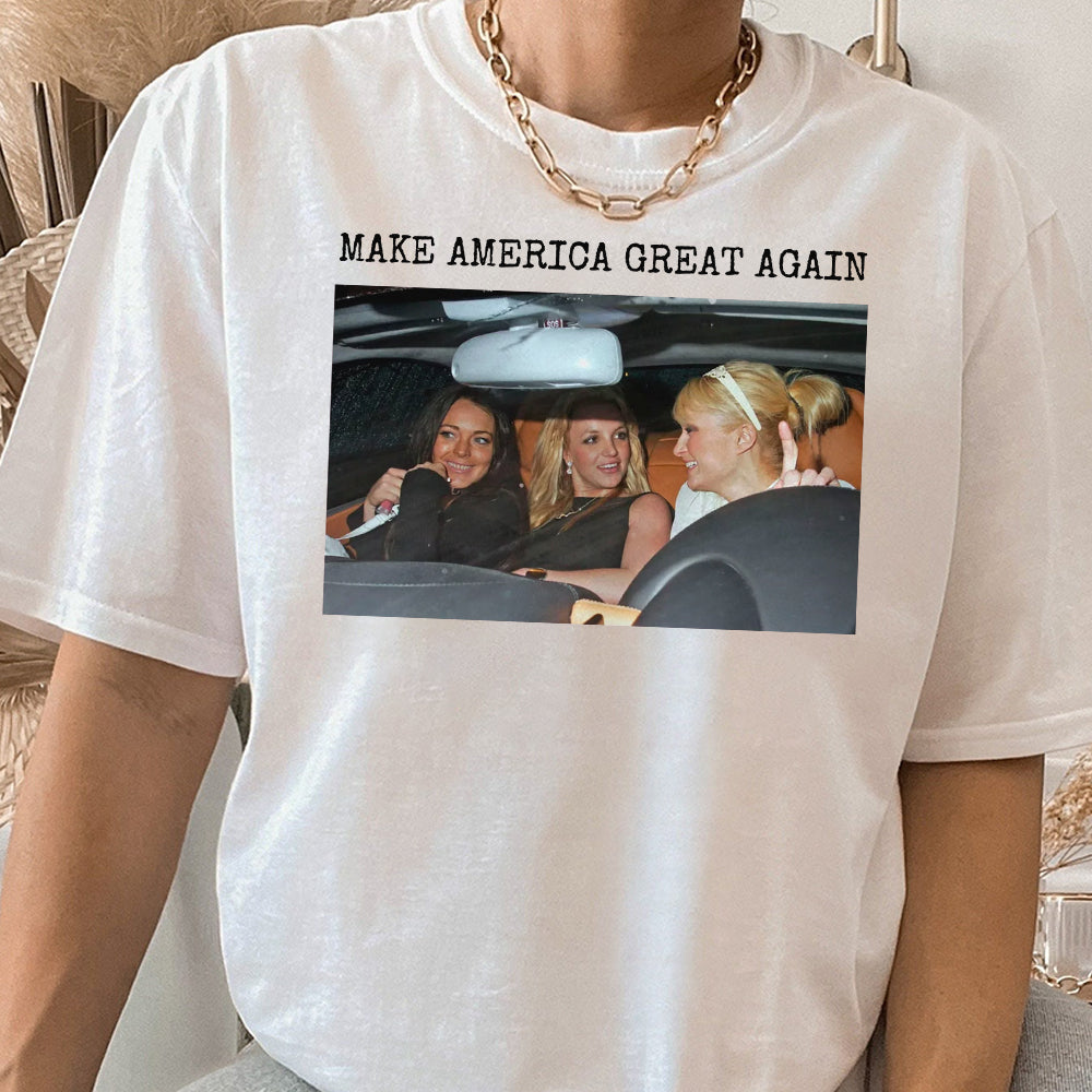 Make America Great Again Sweatshirt, Iconic Celebrity Shirt, Mean Girls T-Shirt, Britney Spears Sweater, Paris Hilton Icon Tee GGG