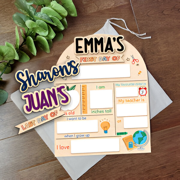 First Day Of School Custom Name, Personalized Wooden Reusable School Sign, Back To School Board, Gift For Kids scsign1