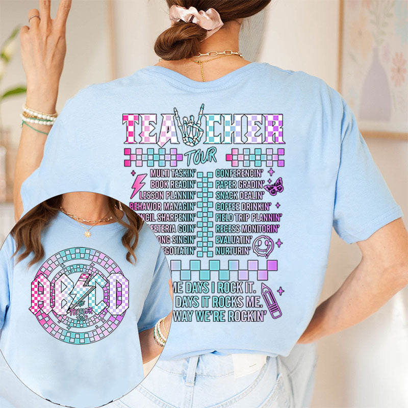 Personalized Teacher's Aide Name Teacher Two Sided T-Shirt 2MAT68