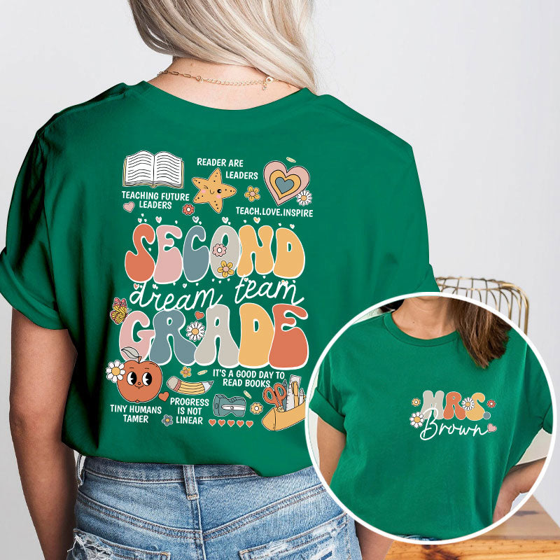 Personalized Neon Lights Make Mistakes Get Messy Teacher Two Sided T-Shirt 2MAT68