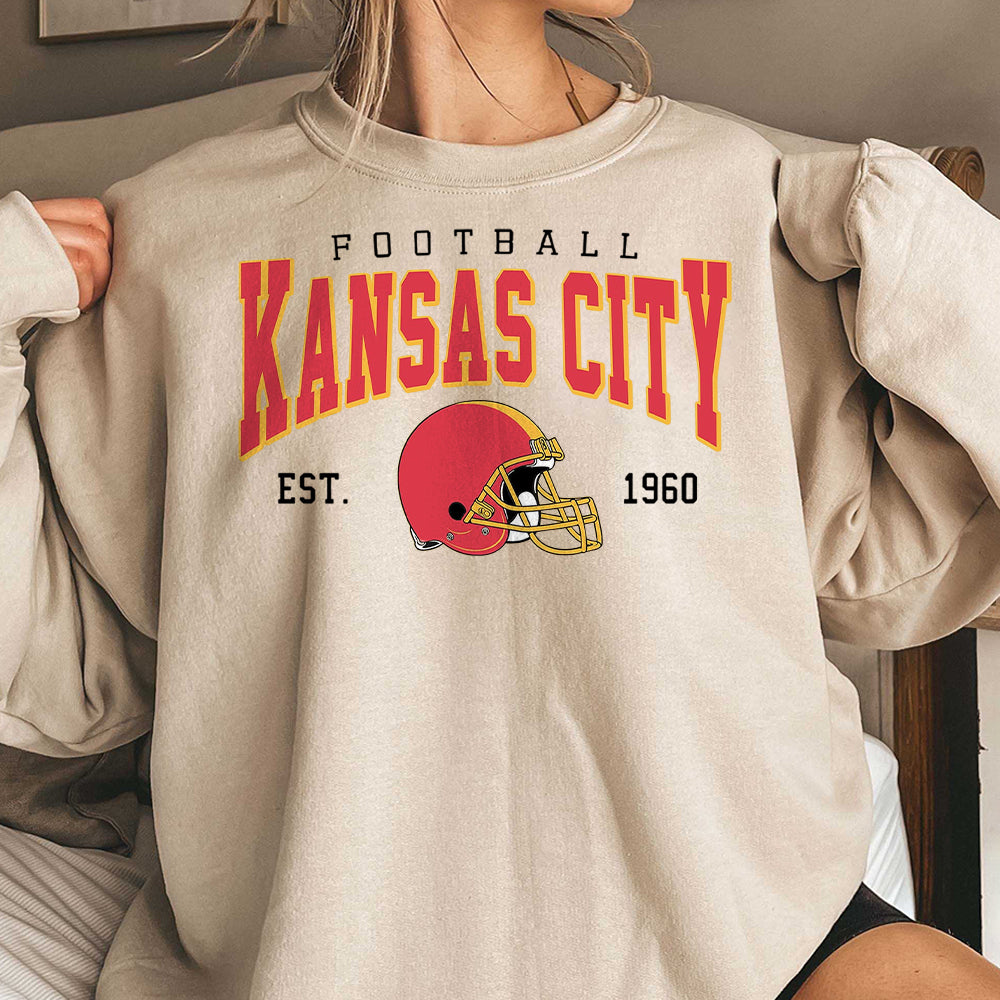 Vintage Kansas City Football Sweatshirt, Kansas City fan tee, Trendy Kansas City Fan Shirts, Football Crewneck, Kansas City Hoodie, Game Day KKK