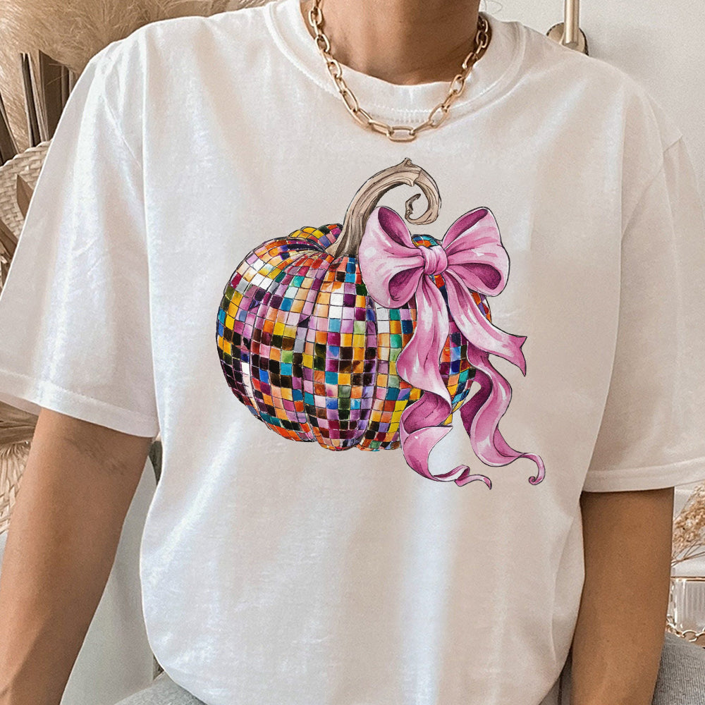 Disco pumpkin Shirt, Fall Shirt, Trendy fall design, Fall design,Coquette,Aesthetic Shirt,Autumn Sublimation,Pumpkin Shirt BBB