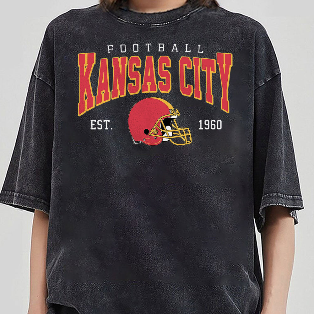 Vintage Kansas City Football Sweatshirt, Kansas City fan tee, Trendy Kansas City Fan Shirts, Football Crewneck, Kansas City Hoodie, Game Day KKK