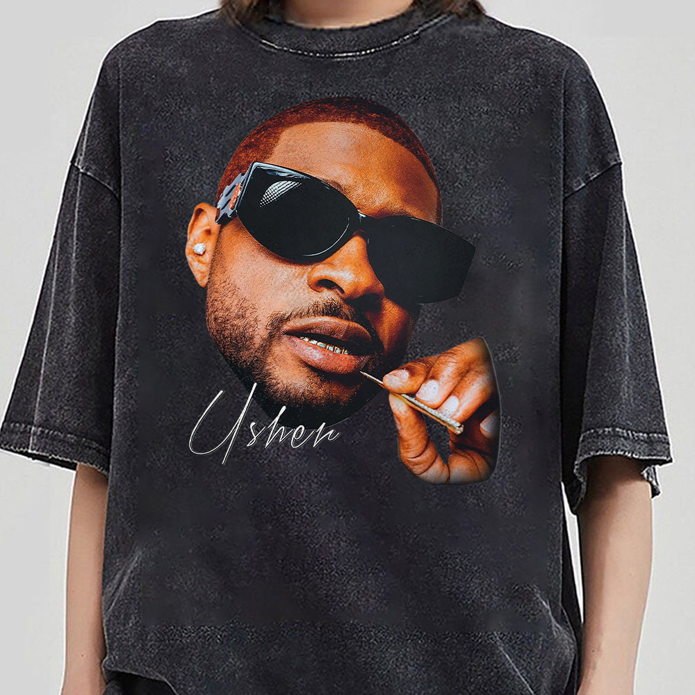 Usher Big Face Tshirt  Past Present Future World Tour  Concert Fan Merch GGG