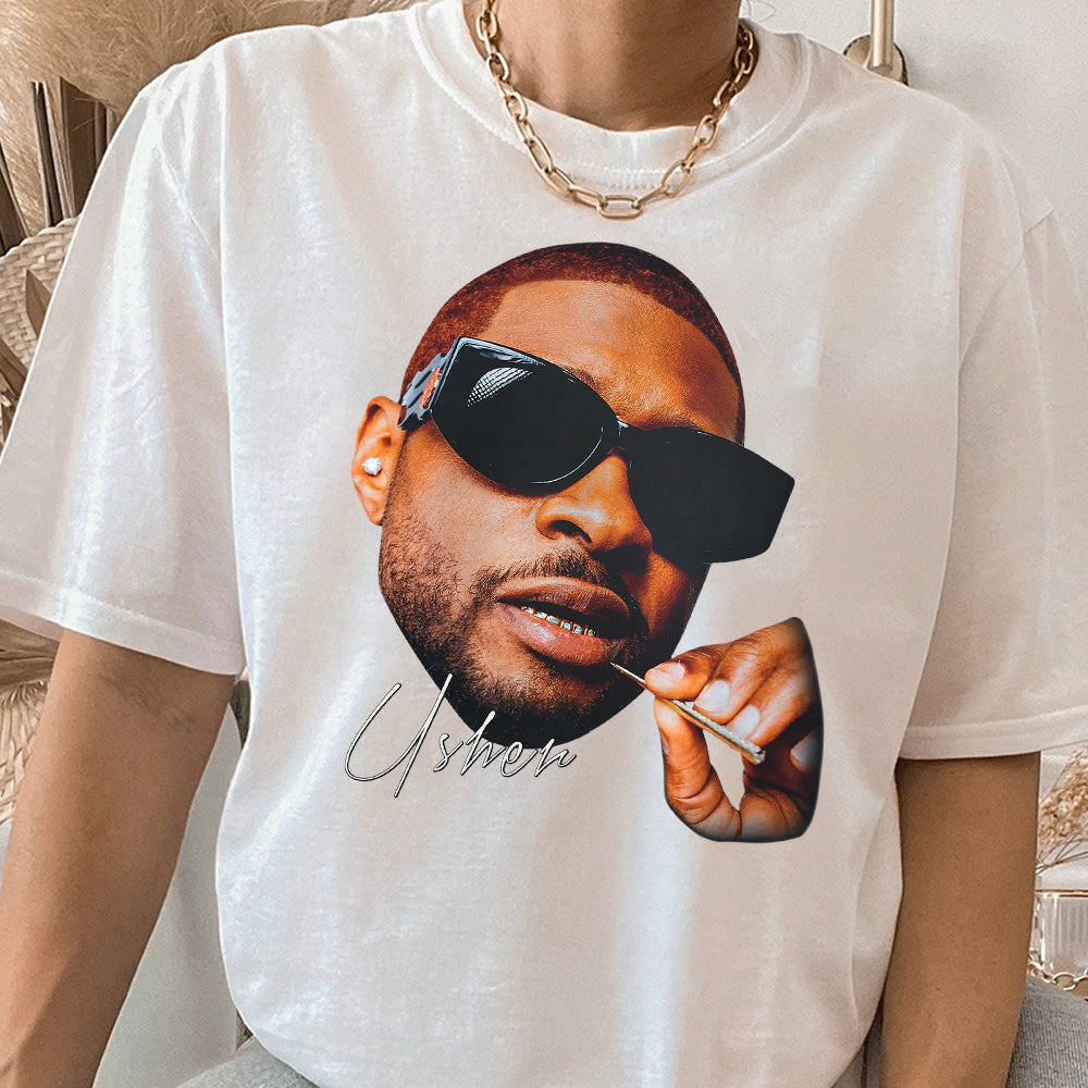 Usher Big Face Tshirt  Past Present Future World Tour  Concert Fan Merch GGG