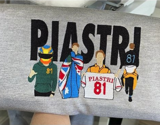 Comfort Color Oscar Piastri Embroidered Tshirt, Formula One Embroidered Tee Oscar Piastri Gift F1 Gift Racing Inspired Embroidered Shirt EM1109T