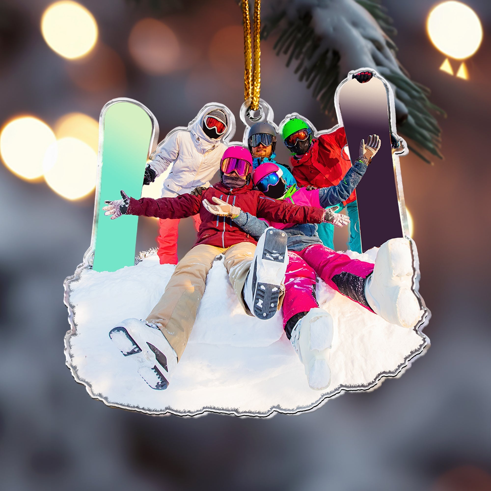 Snowboarding Gift Presents For Snowboarders - Personalized Acrylic Photo Ornament ORN0810