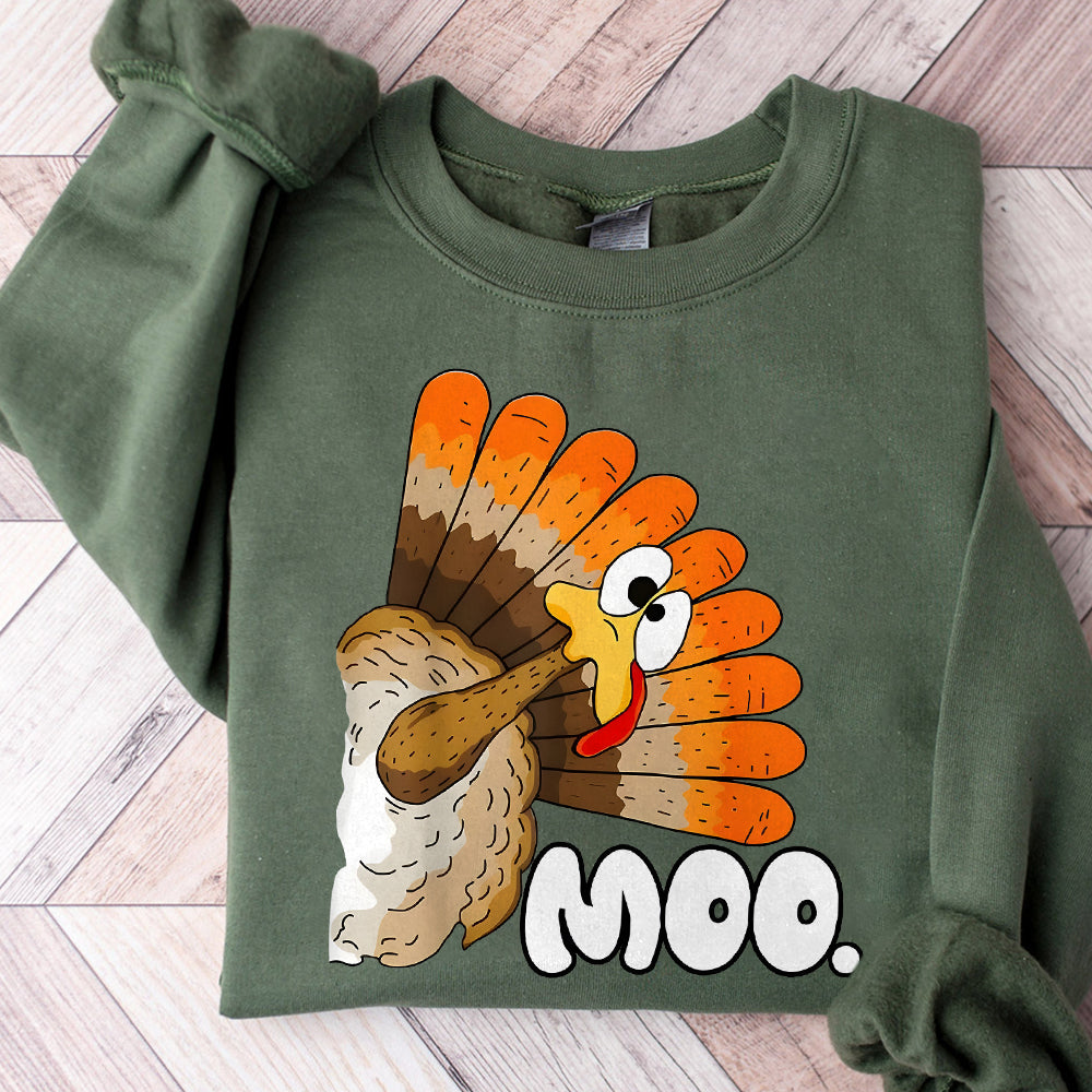 Funny Thanksgiving Turkey Moo Png, Turkey Png, Thanksgiving Turkey Png, Sublimation Desig PNG1010 03 NPN