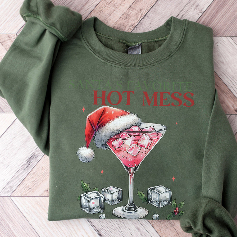Santa's Hot Mess PNG, Glitter Christmas Martini Png, Christmas Drink Png Png, Alcohol Xmas png, Glitter Santa Hat, Candy Cane Digital SNA