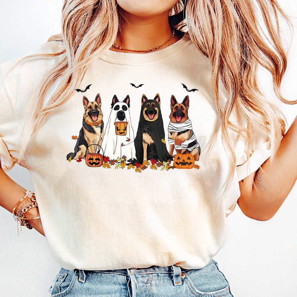 Halloween Dog Sweatshirt, German shepherd Ghost Dogs sweatshirt, Halloween Sweatshirt, Halloween Sweater, Ghost Sweatshirt, Ghost Dog Shirt TD2309 01