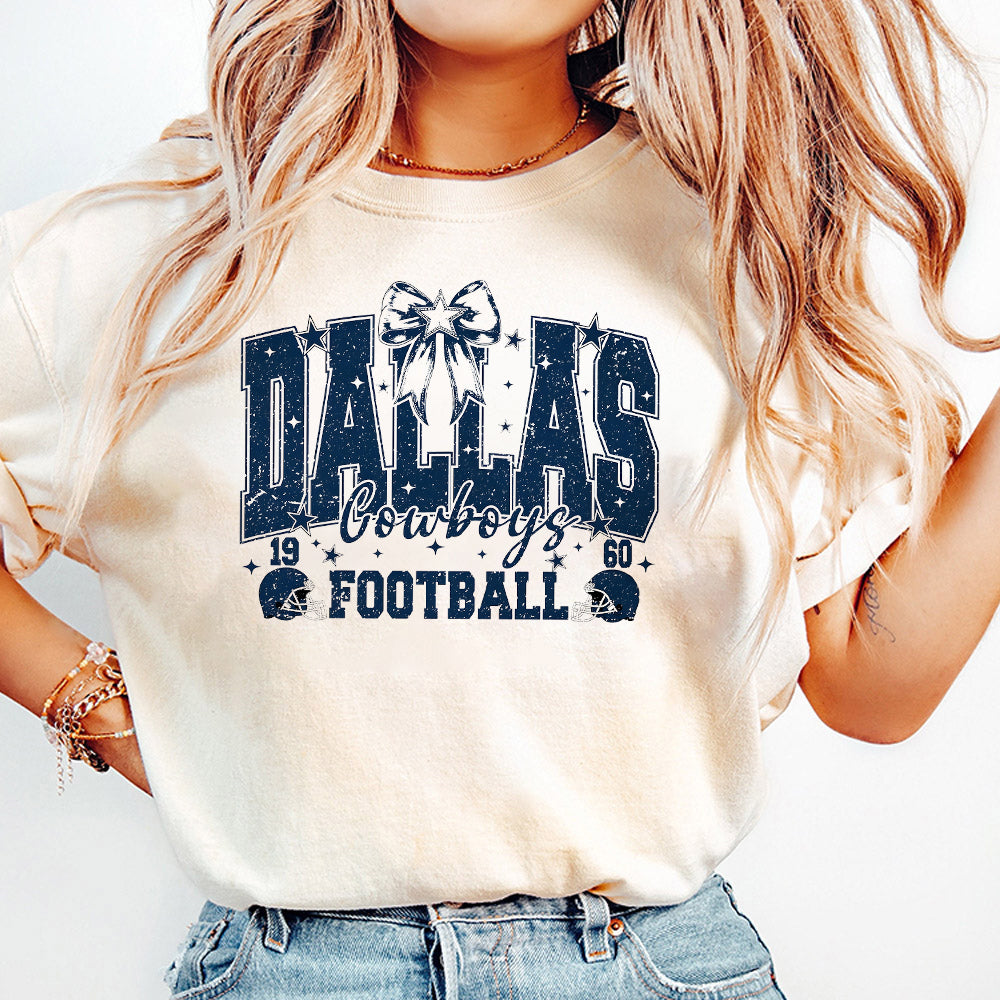 Cowboy Coquette Bow Shirt, Cowboy Shirt, Football Coquette Bow, American Football, Coquette Bow, Cowboy Shirt, Cowboy Bow Shirt, Game Day SP1010 01