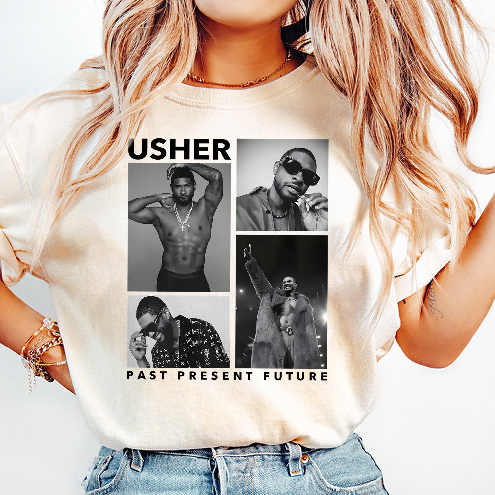 Usher 2024 Tour Usher Past Present Future World Tour Usher Fan Merch Usher Concert Usher World Tour Shirt Usher Fan Merch Gift Usher Shirt TM1510 09