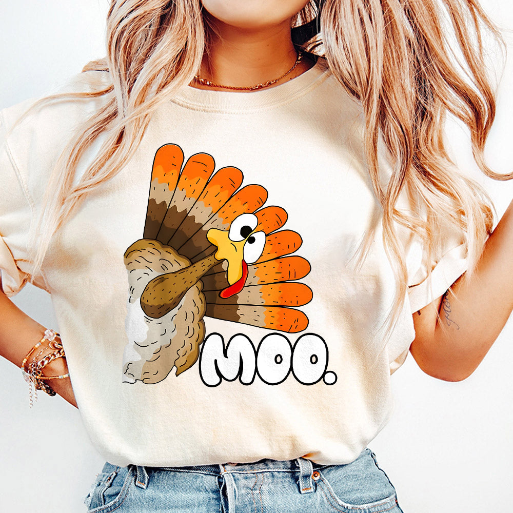 Funny Thanksgiving Turkey Moo Png, Turkey Png, Thanksgiving Turkey Png, Sublimation Desig PNG1010 03 NPN