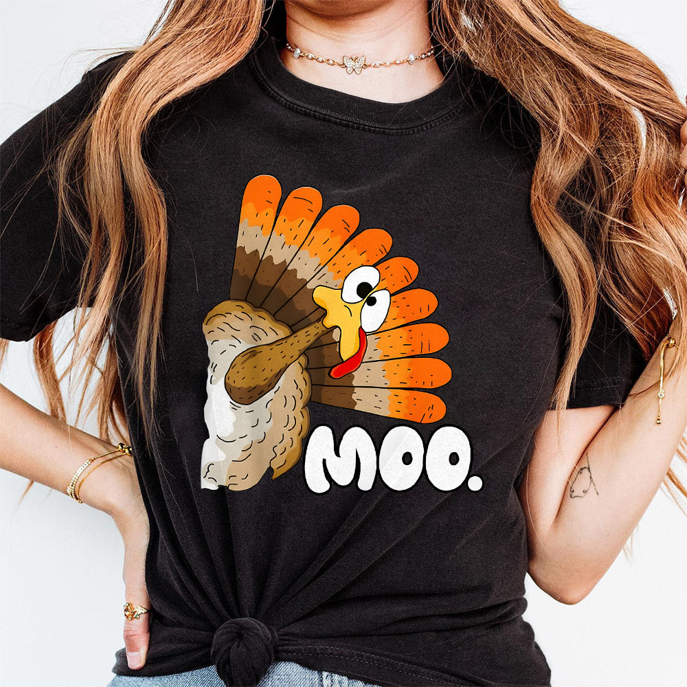 Funny Thanksgiving Turkey Moo Png, Turkey Png, Thanksgiving Turkey Png, Sublimation Desig PNG1010 03 NPN