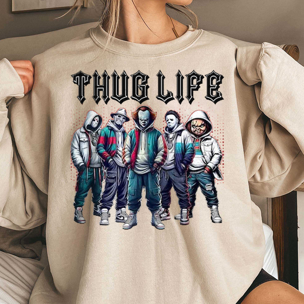 Thug Life Horror Movie Shirt, Friends Horror Characters Shirt, Horror Movie Killers Shirt, Scary Shirt, Halloween Shirt, Friend Horror Shirt  HW2008 05