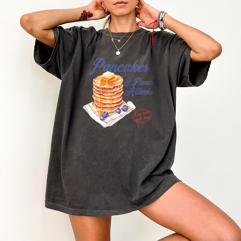 Funny Mental Health Png - Pancakes and Panic Attacks - Womens Mental Health Tee & Png S167 SNA