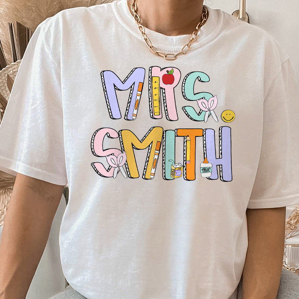 Custom Teacher Name Shirt, Teacher Back to School Shirt, Teacher Tshirt, Personalized School Shirt, Teacher Shirt Gift  Teacher Shirts  TD0809 10