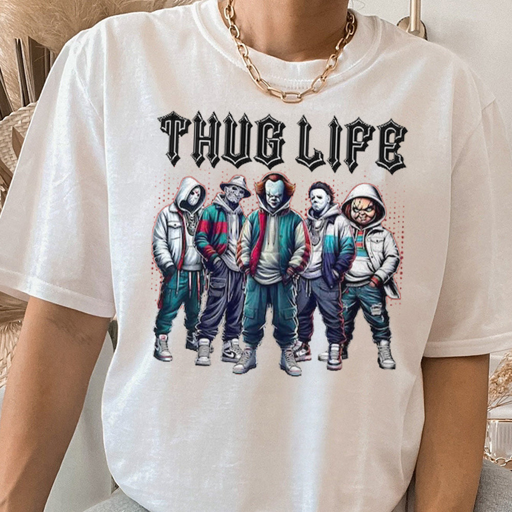 Thug Life Horror Movie Shirt, Friends Horror Characters Shirt, Horror Movie Killers Shirt, Scary Shirt, Halloween Shirt, Friend Horror Shirt  HW2008 05