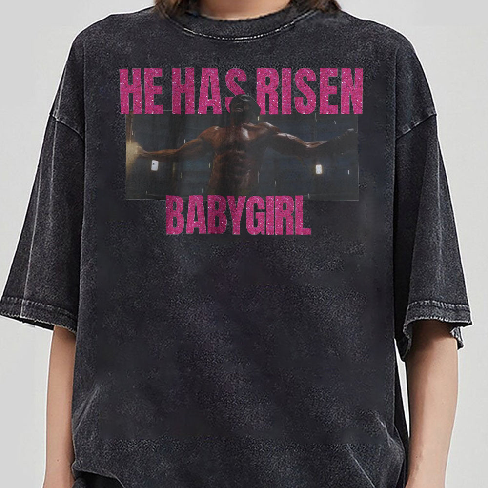 Wolverine He Has Risen Babygirl T-Shirt, Deadpool and Wolverine Inspired, Hawaiian Rolls, Hugh Jackman JJJ