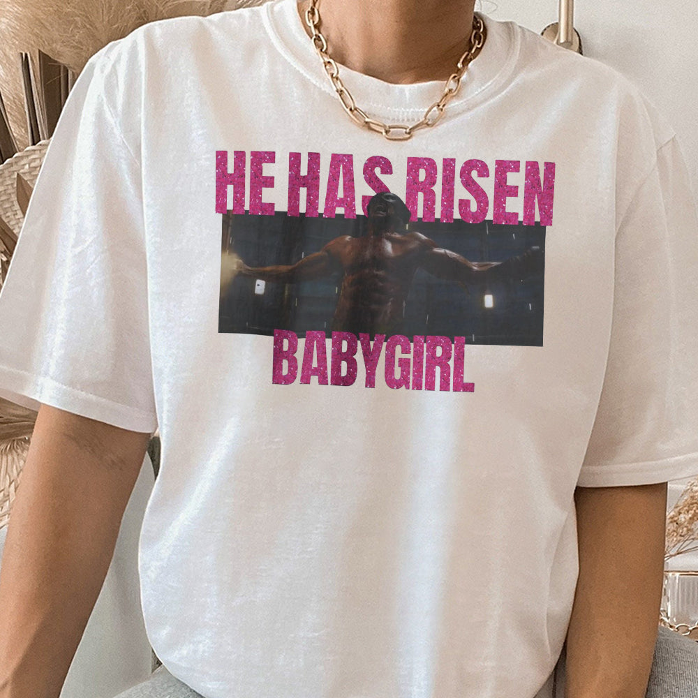 Wolverine He Has Risen Babygirl T-Shirt, Deadpool and Wolverine Inspired, Hawaiian Rolls, Hugh Jackman JJJ