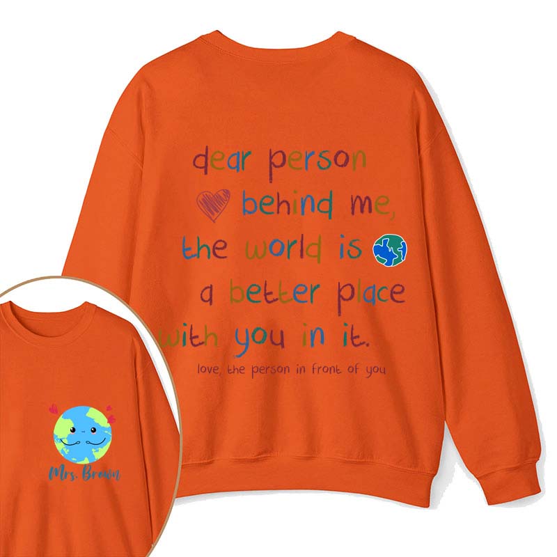 Personalized Name Take Chances Make Mistakes Get Messy Teacher Two Sided Sweatshirt 2MAT68