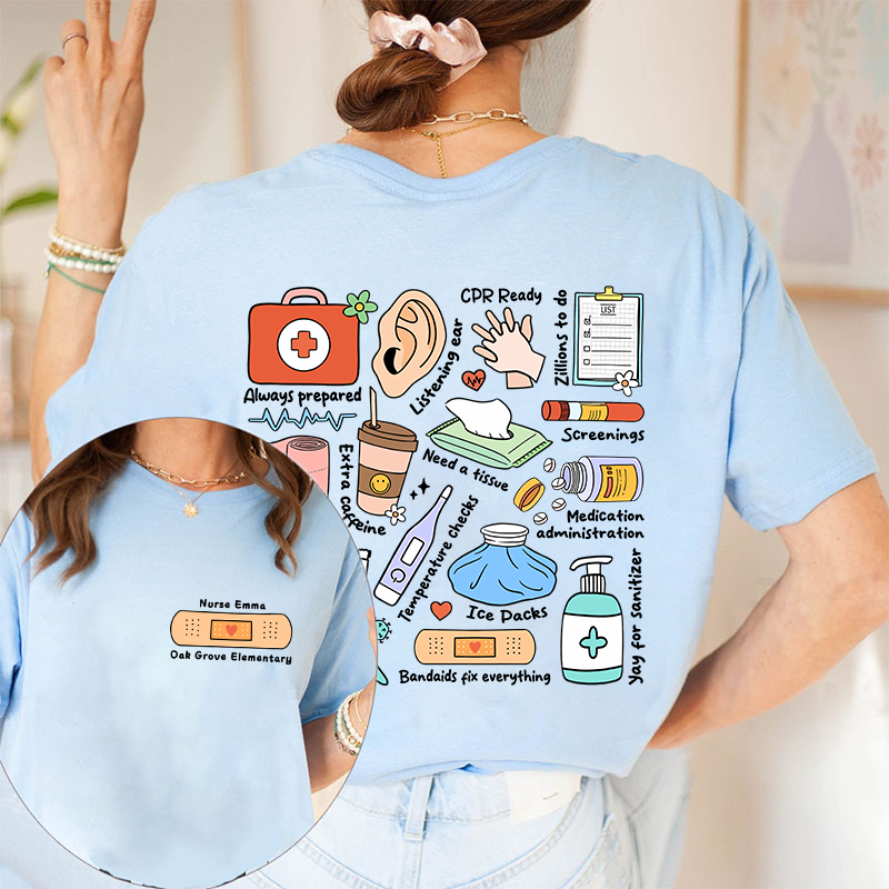 Personalized School Nurse Two Sided T-Shirt 2MAT68
