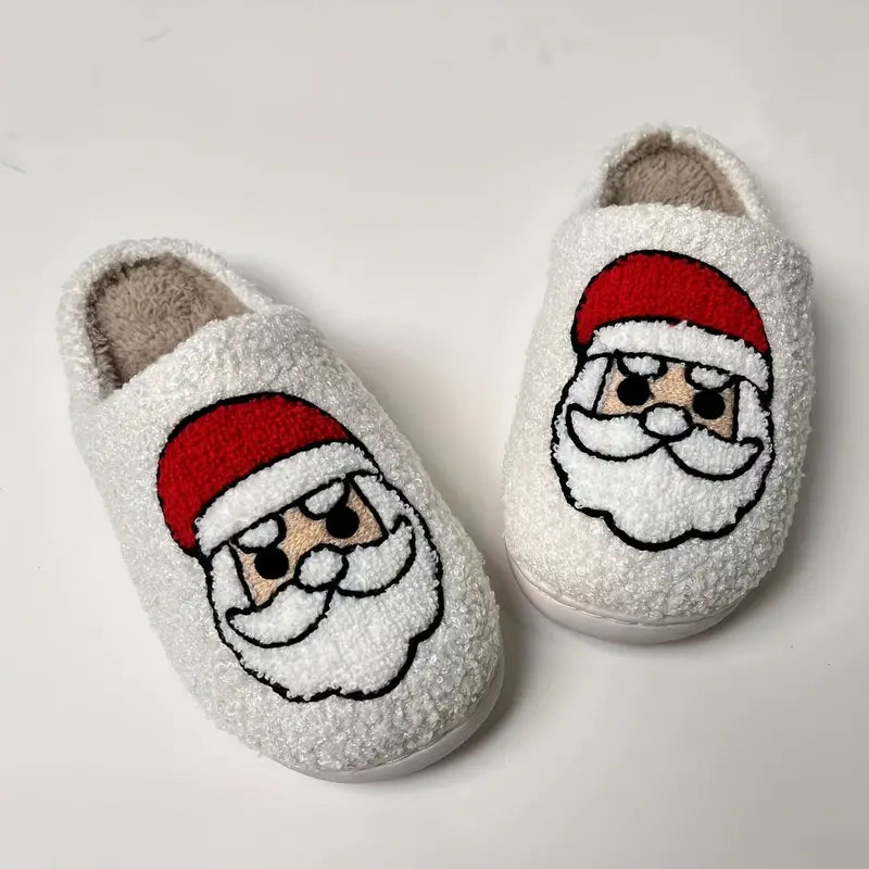 Christmas Santa Claus And Halloween Pattern Home Slippers Soft Plush Cozy House Slippers Anti-skid Slip-on Shoes Indoor For Men Winter Shoes SL0808 12