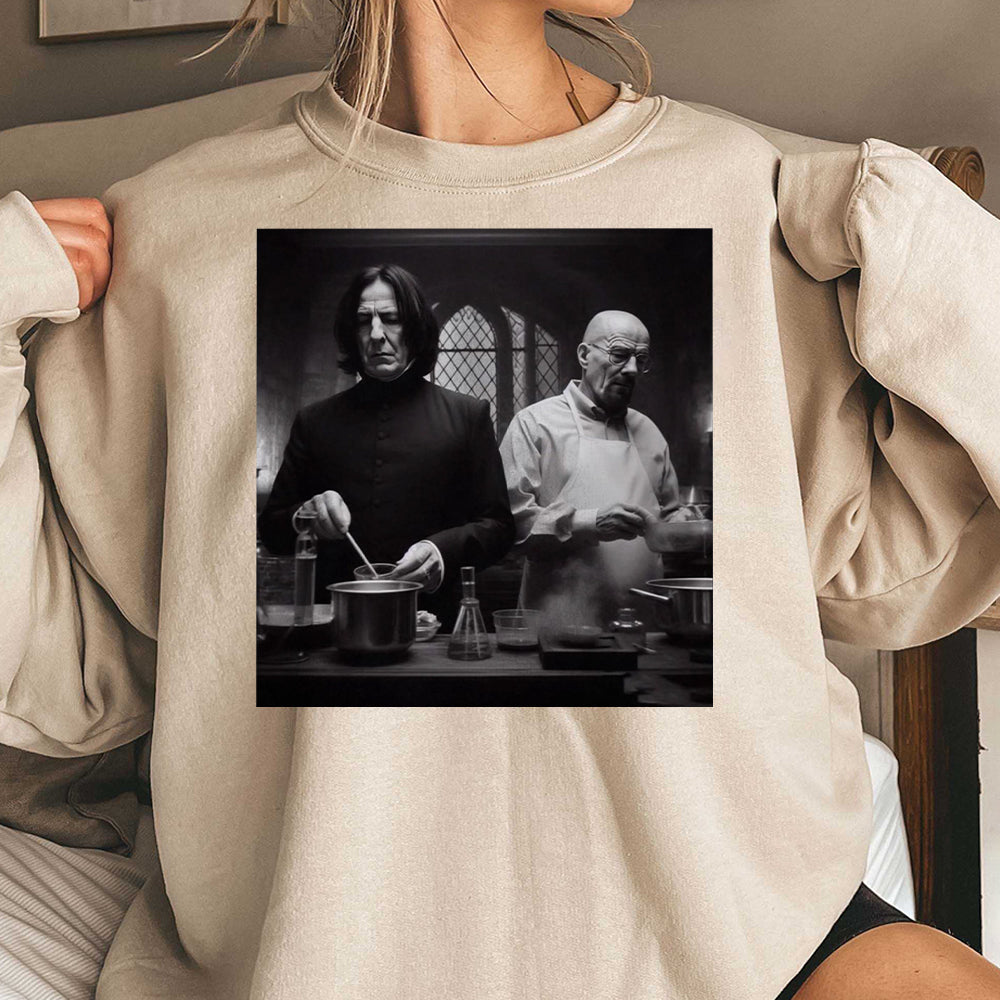 Vintage Severus Snape And Walter White In Lab Comfort T-shirt, Wizard House Christmas Birthday Gift, Potter Halloween Shirt JJJ