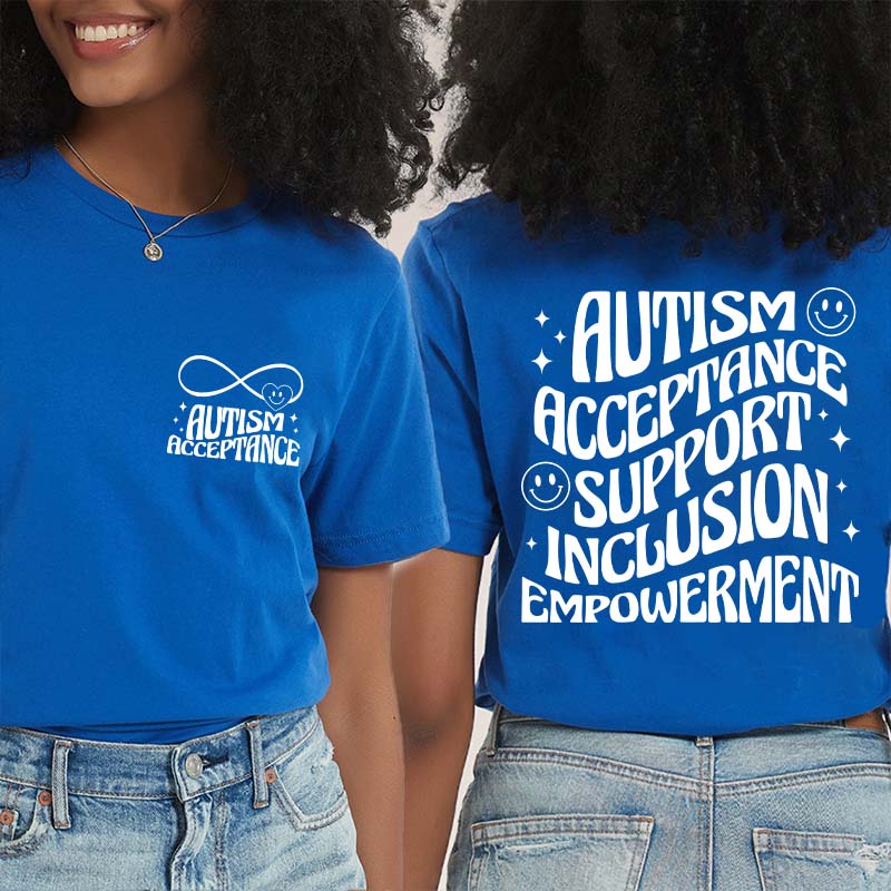 Autism Acceptance Teacher Two Sided T-Shirt 2MAT88