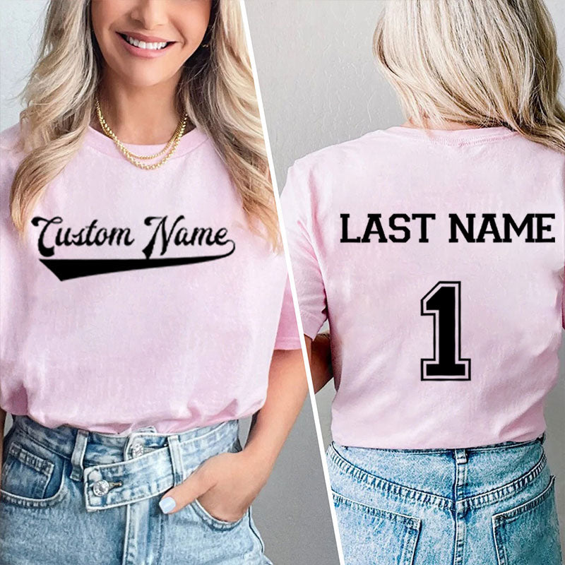 Personalized Team Name Baseball Teacher Two Sided T-Shirt 2MAT88