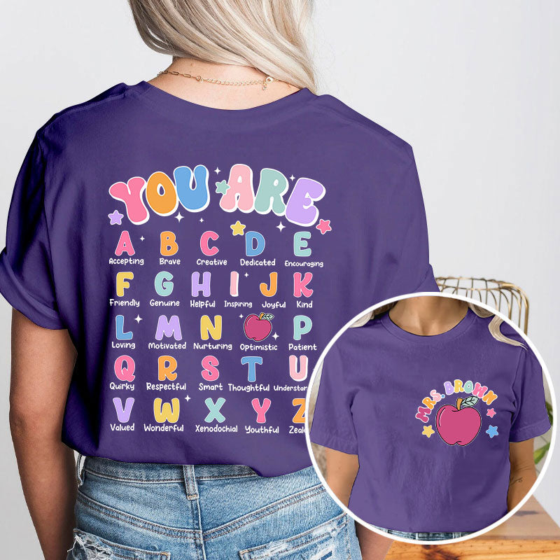 Personalized Pink Lighting Dance Teacher Two Sided T-Shirt 2MAT68