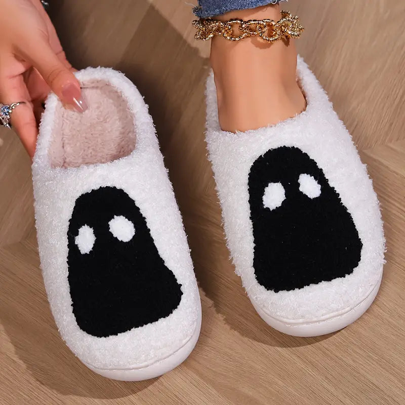 Cute Big Cherry Pattern Fuzzy Slippers, Closed Toe Plush House Bedroom Shoes, Cozy & Warm Home Slippers SL0808 24