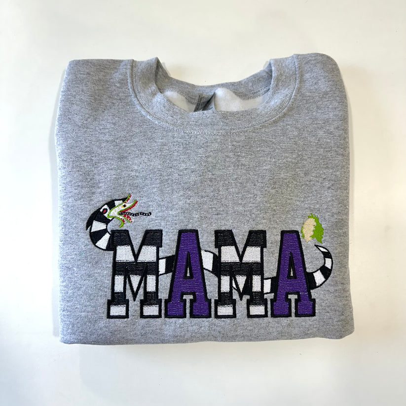 Mama Bettlejuice Embroidered Sweatshirt EMHA0609