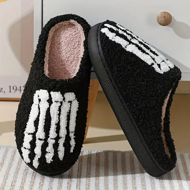 Soft Plush Cozy Halloween Graphic House Slippers Anti-skid Slip-on Shoes Indoor For Men Winter Shoes SL0808 30