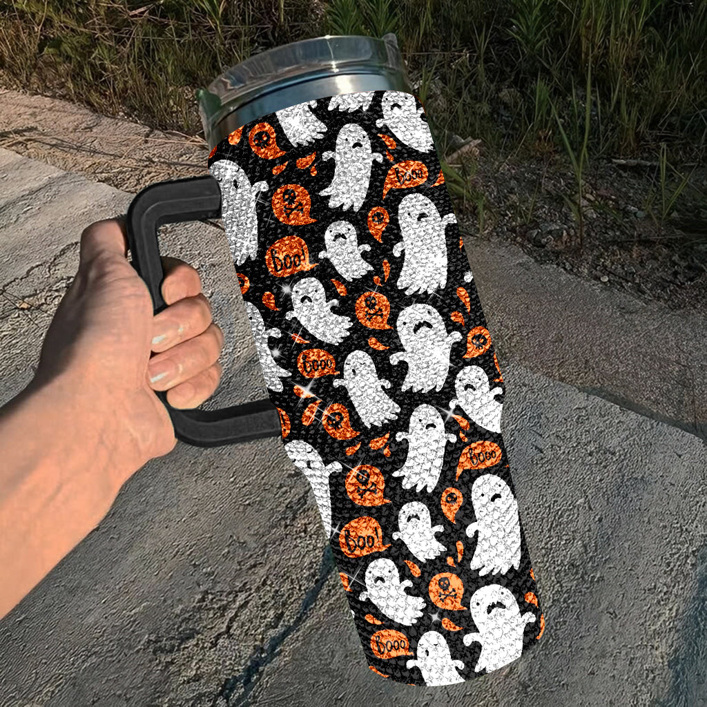 Spooky Ghost 40oz Rhinestone Tumbler, Halloween Ghostie Bling Tumbler, Halloween Gift Idea, Spooky Season Fall Cup, Cute Ghost Tumbler TUM2908