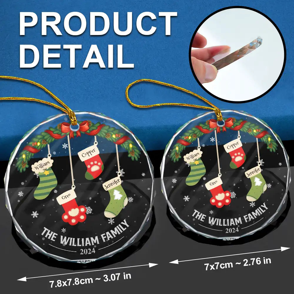 Family Stockings - Personalized Circle Glass Ornament ORNA1210