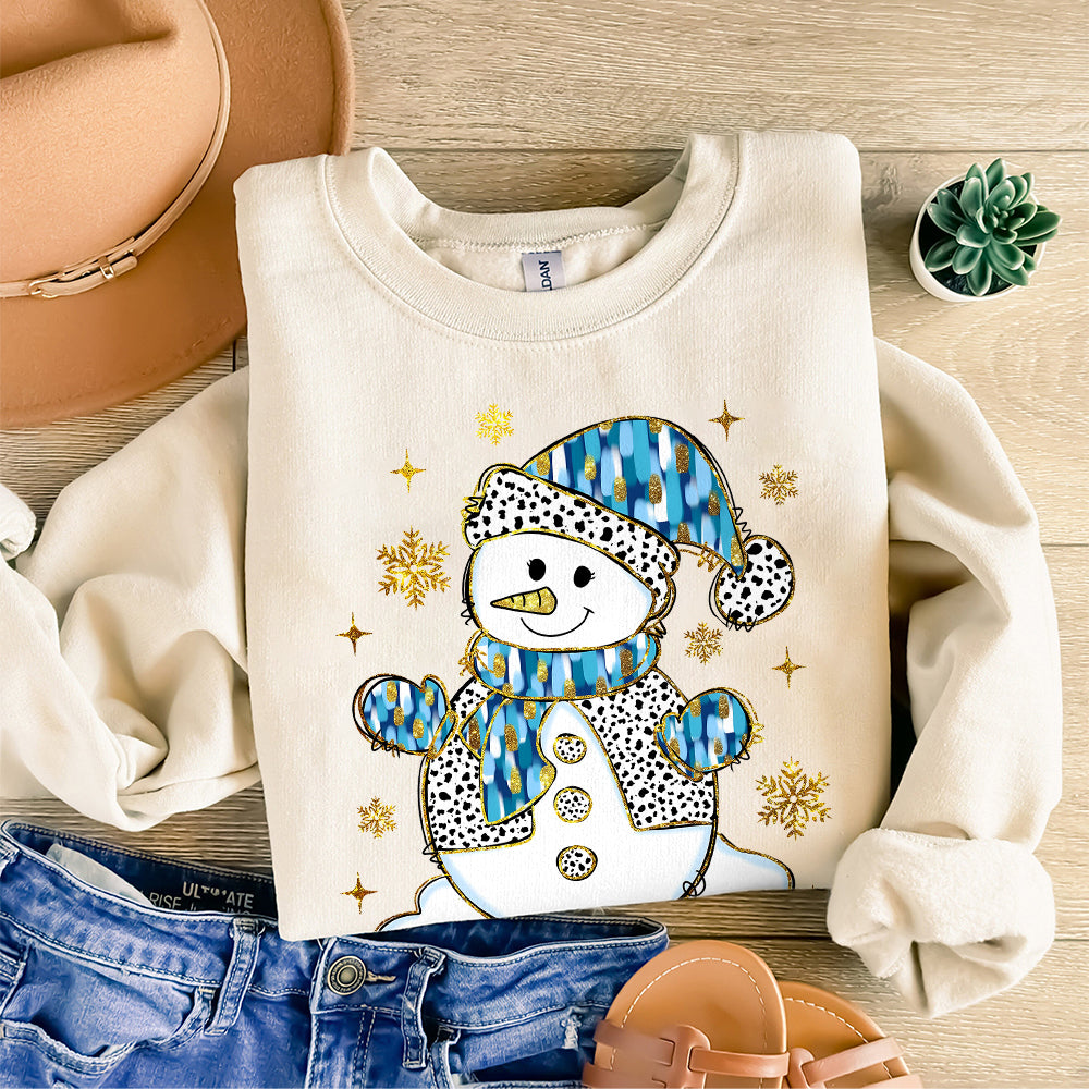 Colorful Glitter Christmas Snowman Png, Winter Snowman Png, Christmas Girly Png, Blue Christmas Png, Coquette Bow Brushstroke, Kid Christmas S49 SACH26