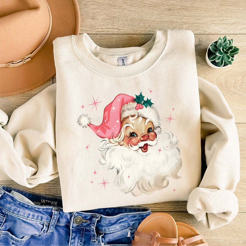 Pink Santa Retro Christmas Pngs Pngs for Women Pink Christmas Matching Family Pngs Pink Vintage Holiday Party S164 SNA