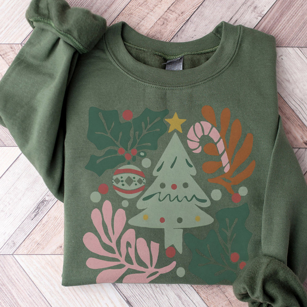 Merry and Bright Sublimation Boho Floral Christmas Png, Retro Christmas Png Boho Christmas Christmas Sublimation Christmas Tree png PNG2309 08 NPN