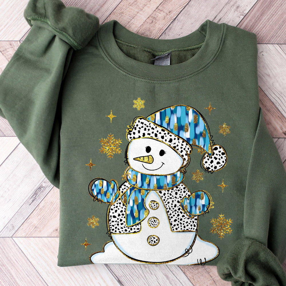 Colorful Glitter Christmas Snowman Png, Winter Snowman Png, Christmas Girly Png, Blue Christmas Png, Coquette Bow Brushstroke, Kid Christmas S49 SACH26