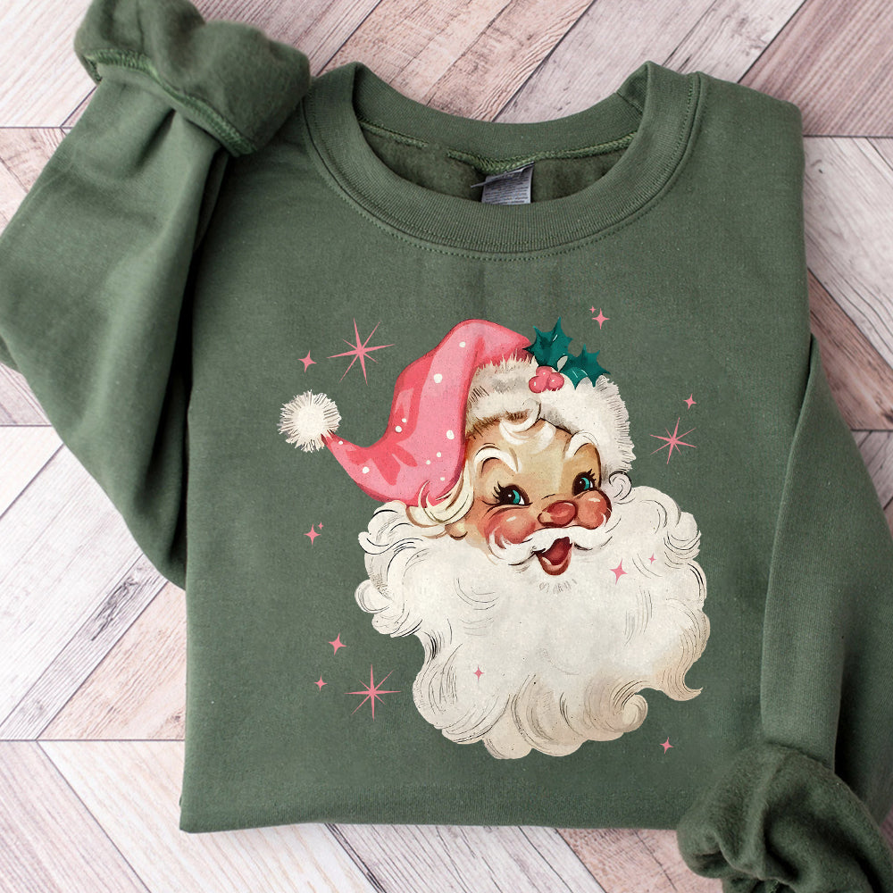 Pink Santa Retro Christmas Pngs Pngs for Women Pink Christmas Matching Family Pngs Pink Vintage Holiday Party S164 SNA