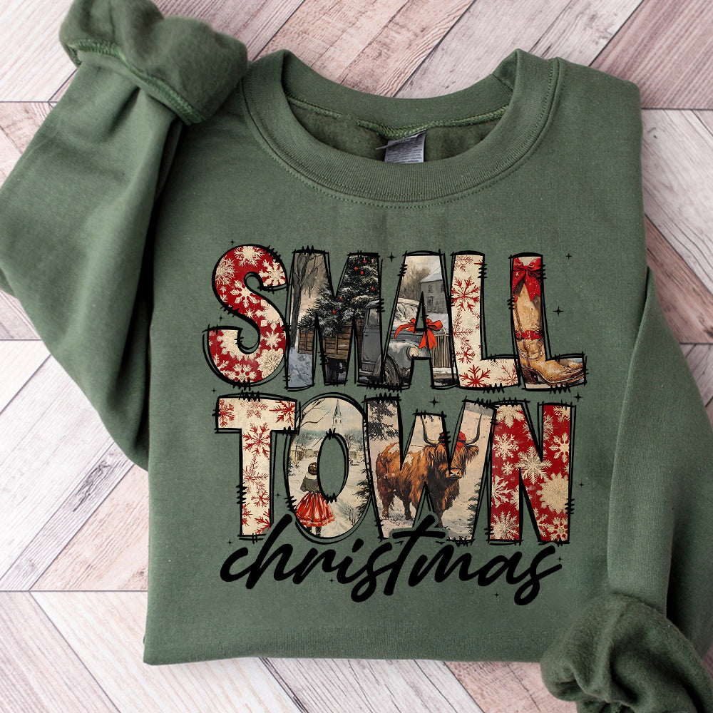 Vintage small town christmas PNG, Cowgirl Png, Small town girl Christmas PNG, highland cow Christmas png, Christmas western png S200 abccc